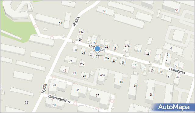 Kraków, Halczyna Wojciecha, 22, mapa Krakowa