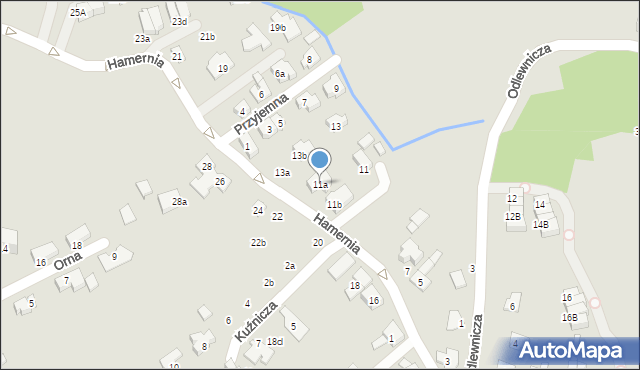 Kraków, Hamernia, 11a, mapa Krakowa