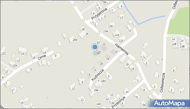 Kraków, Hamernia, 22c, mapa Krakowa