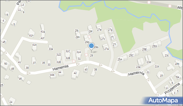 Kraków, Hamernia, 29a, mapa Krakowa