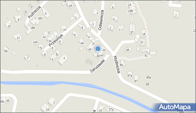 Kraków, Hamernia, 2d, mapa Krakowa