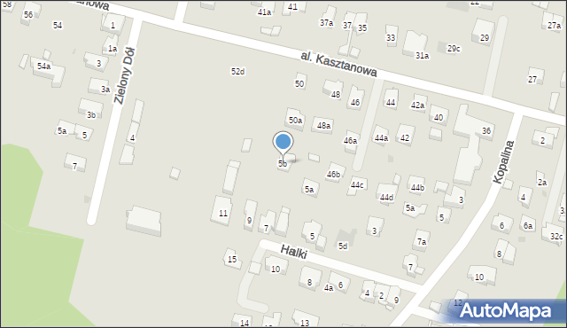 Kraków, Halki, 5b, mapa Krakowa