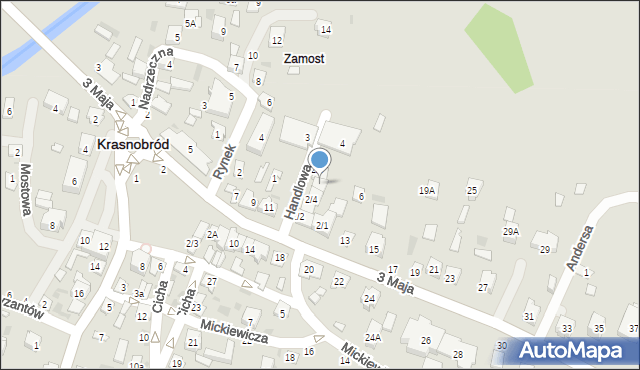 Krasnobród, Handlowa, 2/5, mapa Krasnobród