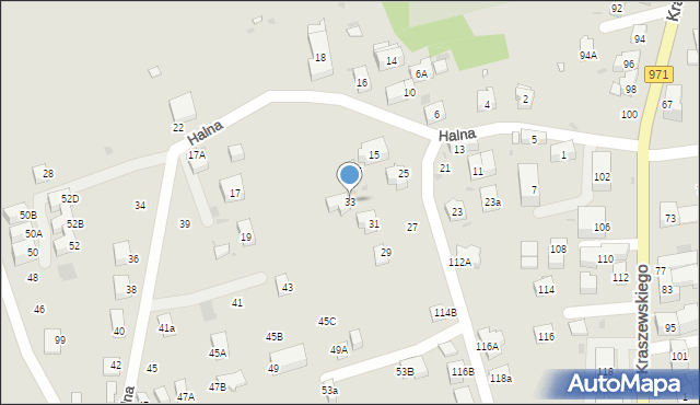 Krynica-Zdrój, Halna, 33, mapa Krynica-Zdrój