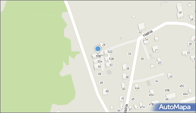 Krynica-Zdrój, Halna, 50B, mapa Krynica-Zdrój