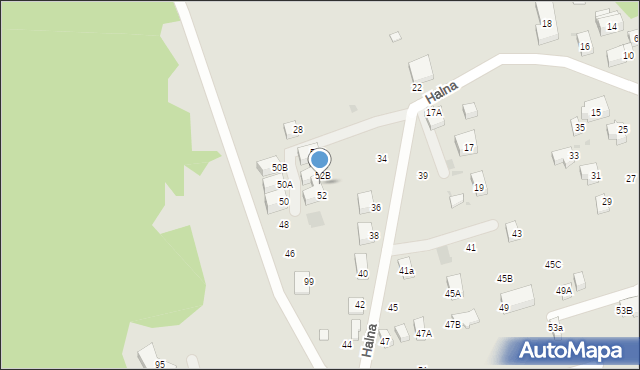 Krynica-Zdrój, Halna, 52A, mapa Krynica-Zdrój