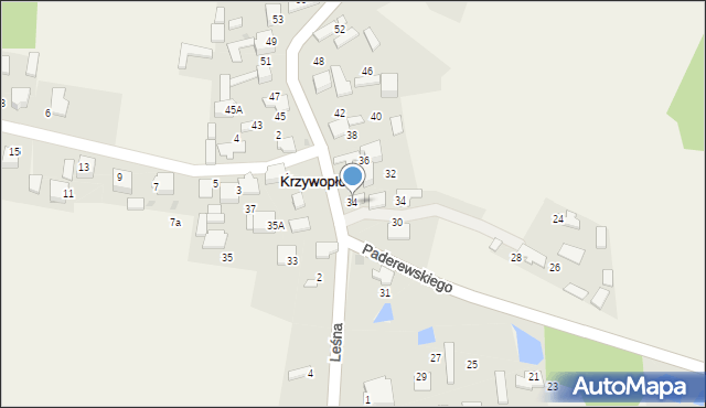 Krzywopłoty, Hardego, 34, mapa Krzywopłoty