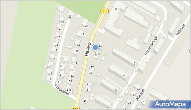 Kwidzyn, Hallera Józefa, gen., 35, mapa Kwidzyn