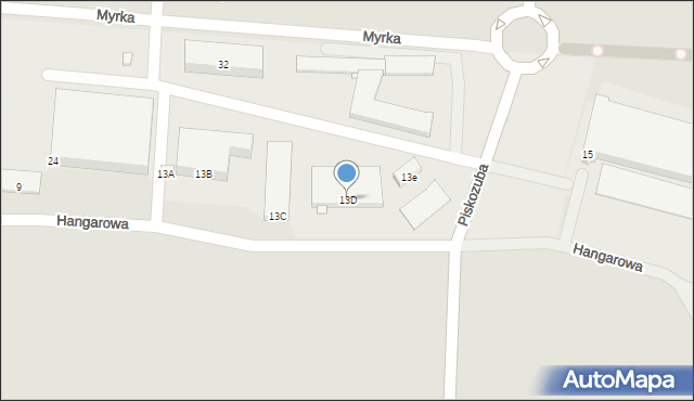 Legnica, Hangarowa, 13D, mapa Legnicy