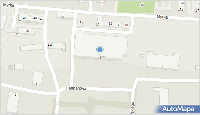 Legnica, Hangarowa, 5, mapa Legnicy