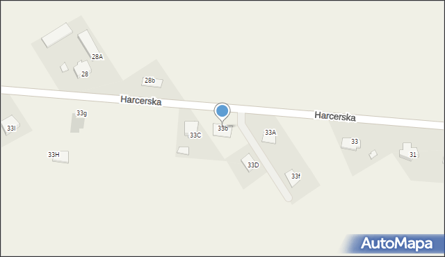 Lipka, Harcerska, 33b, mapa Lipka