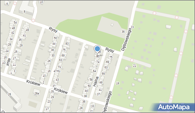 Łódź, Halna, 80, mapa Łodzi