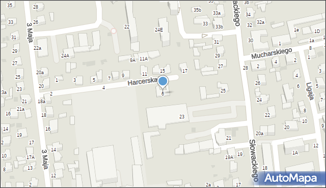 Lubartów, Harcerska, 6, mapa Lubartów