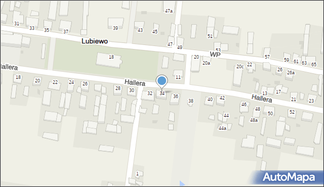 Lubiewo, Hallera Józefa, gen., 34, mapa Lubiewo