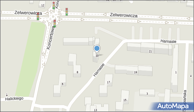 Lublin, Harnasie, 10, mapa Lublina