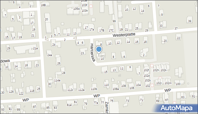 Luboń, Harcerska, 12, mapa Luboń