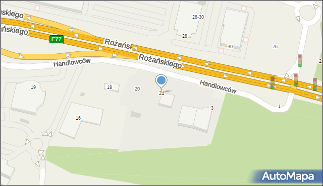 Modlniczka, Handlowców, 24, mapa Modlniczka