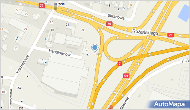 Modlniczka, Handlowców, 7, mapa Modlniczka