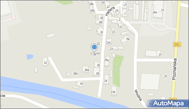 Nakło nad Notecią, Hallera Józefa, gen., 34, mapa Nakło nad Notecią