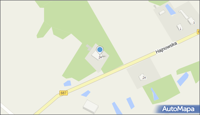 Narewka, Hajnowska, 1A, mapa Narewka
