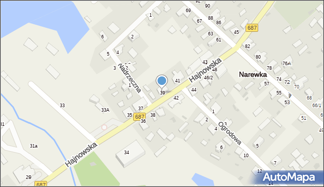 Narewka, Hajnowska, 39, mapa Narewka