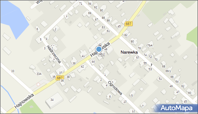 Narewka, Hajnowska, 46/1, mapa Narewka