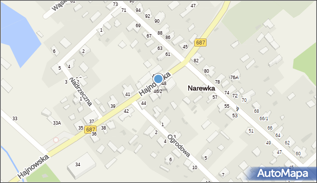 Narewka, Hajnowska, 46/2, mapa Narewka