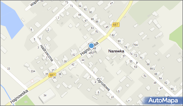 Narewka, Hajnowska, 46/2, mapa Narewka