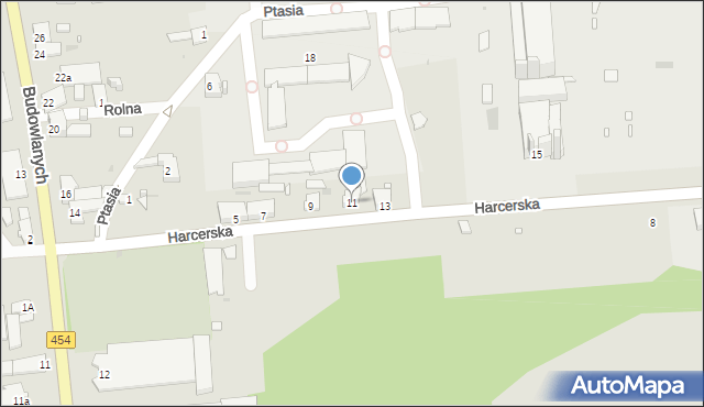 Opole, Harcerska, 11, mapa Opola