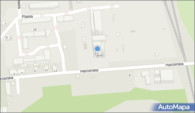 Opole, Harcerska, 15, mapa Opola