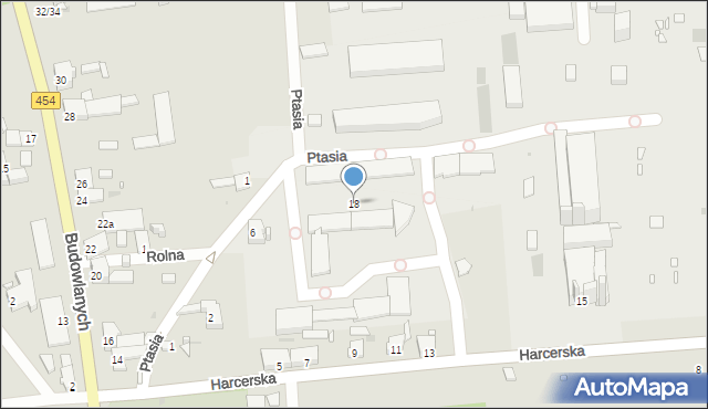 Opole, Harcerska, 18, mapa Opola