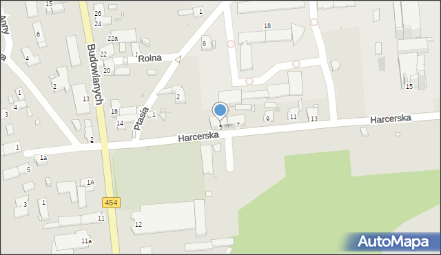 Opole, Harcerska, 5, mapa Opola