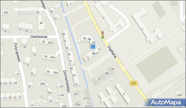 Opole, Hallera Józefa, gen., 7B, mapa Opola