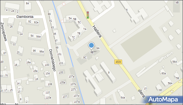 Opole, Hallera Józefa, gen., 9B, mapa Opola