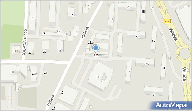 Ostrołęka, Hallera Józefa, gen., 13B, mapa Ostrołęka