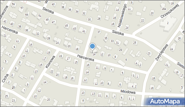 Ostrów Mazowiecka, Harcerska, 16, mapa Ostrów Mazowiecka