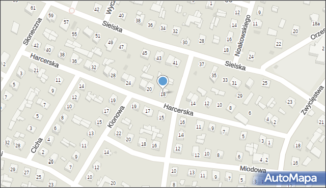 Ostrów Mazowiecka, Harcerska, 18, mapa Ostrów Mazowiecka