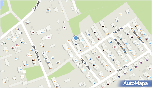 Otwock, Hajduczka, 22, mapa Otwock