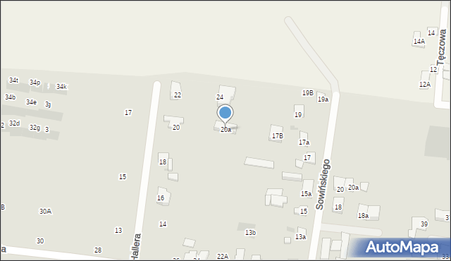 Ożarów Mazowiecki, Hallera Józefa, gen., 20a, mapa Ożarów Mazowiecki