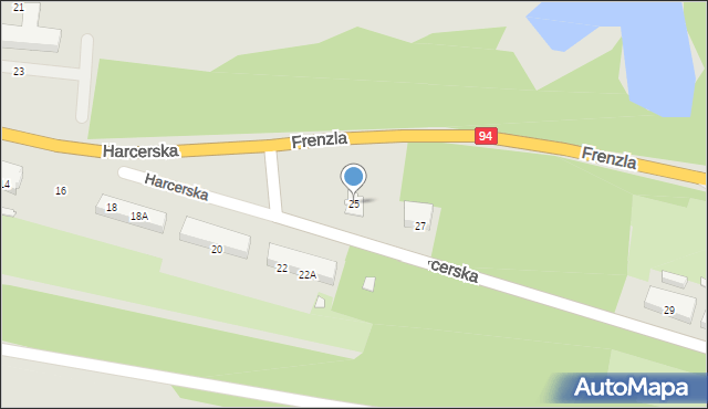 Piekary Śląskie, Harcerska, 25, mapa Piekary Śląskie