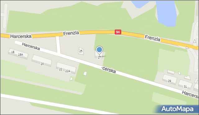 Piekary Śląskie, Harcerska, 27, mapa Piekary Śląskie