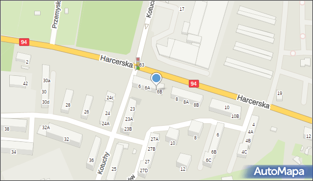 Piekary Śląskie, Harcerska, 6c, mapa Piekary Śląskie
