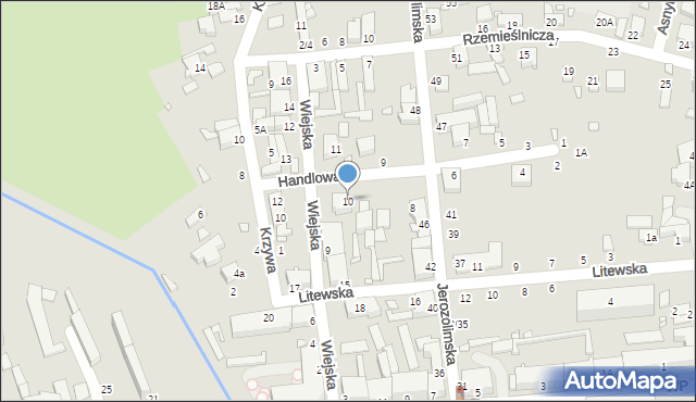 Piotrków Trybunalski, Handlowa, 10, mapa Piotrków Trybunalski