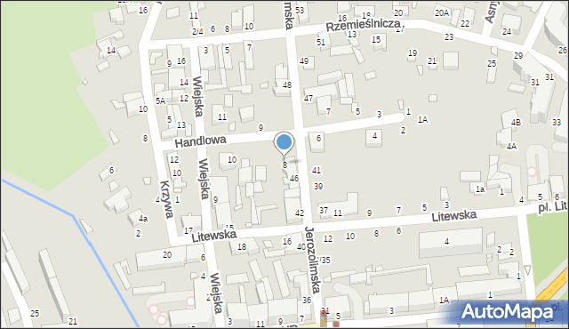 Piotrków Trybunalski, Handlowa, 8, mapa Piotrków Trybunalski