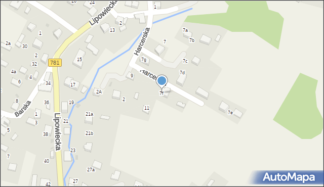 Płaza, Harcerska, 7f, mapa Płaza