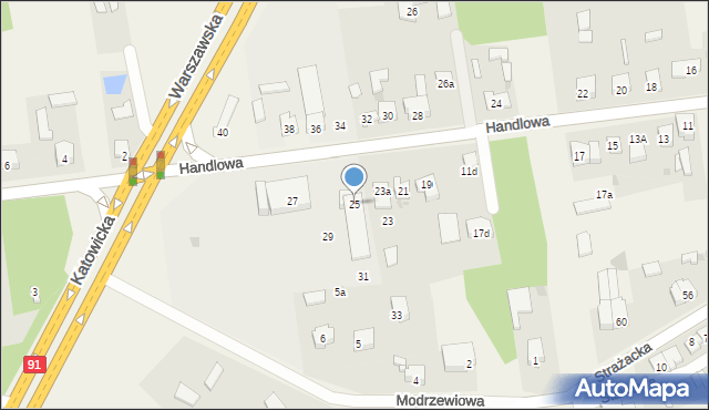 Poczesna, Handlowa, 25, mapa Poczesna