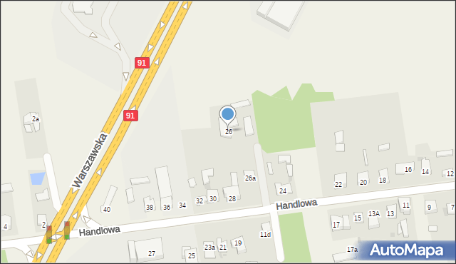 Poczesna, Handlowa, 26, mapa Poczesna