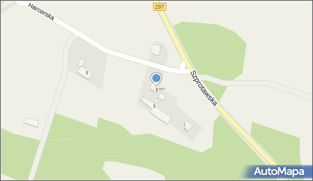 Podbrzezie Górne, Harcerska, 3, mapa Podbrzezie Górne