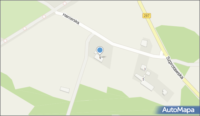 Podbrzezie Górne, Harcerska, 9, mapa Podbrzezie Górne