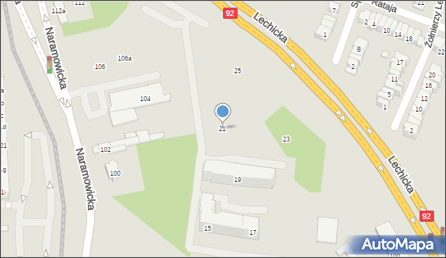 Poznań, Hawelańska, 21, mapa Poznania